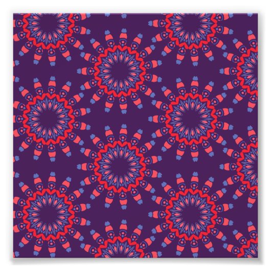 Modern Urban Hearts Violet Pattern Foto Afdruk (Voorkant)