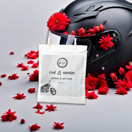 Modern Urban Motorcycle Adventure Theme Wedding Bedankzakje