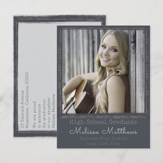 Modern Urban Photo Lijst Afstuderen Briefkaart (Voorkant / Achterkant)