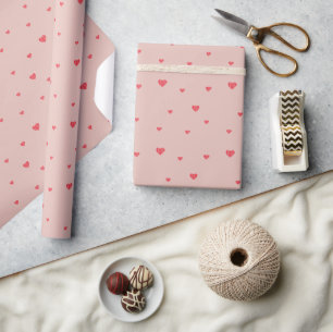 Modern Urban Rood Hartjes Patroon Cadeaupapier