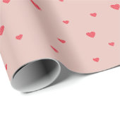 Modern Urban Rood Hartjes Patroon Cadeaupapier (Rol Hoek)