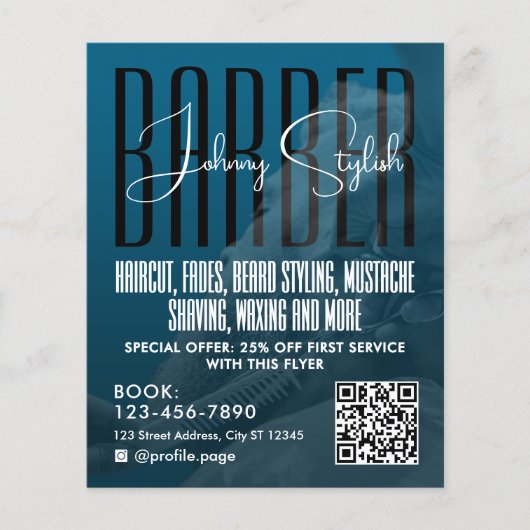 Modern urban style barber shop Flyer (Voorkant)