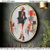 Modern Urban Woman, Red Sole Heels EL3L Decoupage Tissuepapier