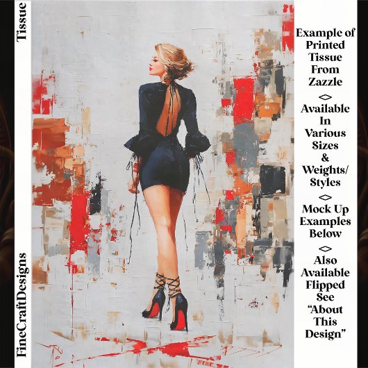 Modern Urban Woman, Red Sole Heels EL3L Decoupage Tissuepapier