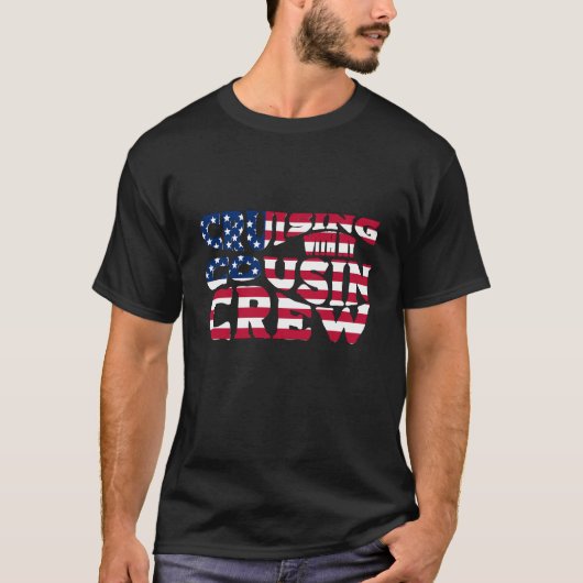 Modern USA Flag COUSIN CREW T-shirt (Voorkant)