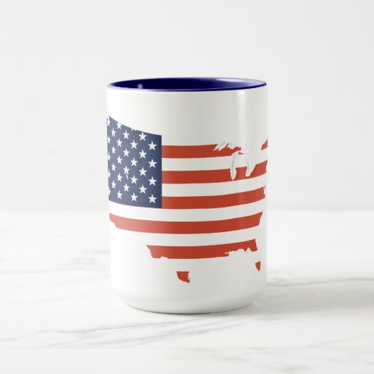 Modern USA Map Outline - American Pride White Mug Mok (Midden)