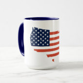Modern USA Map Outline - American Pride White Mug Mok (Voorkant links)