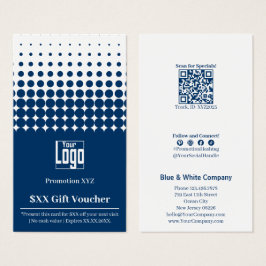 Modern Uw Promotie Blauw Wit Cadeaubon Kaart