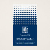 Modern Uw Promotie Blauw Wit Cadeaubon Kaart (Voorkant)