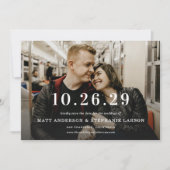 Modern Uw Trouwdatum Foto Save The Date Kaart (Voorkant)