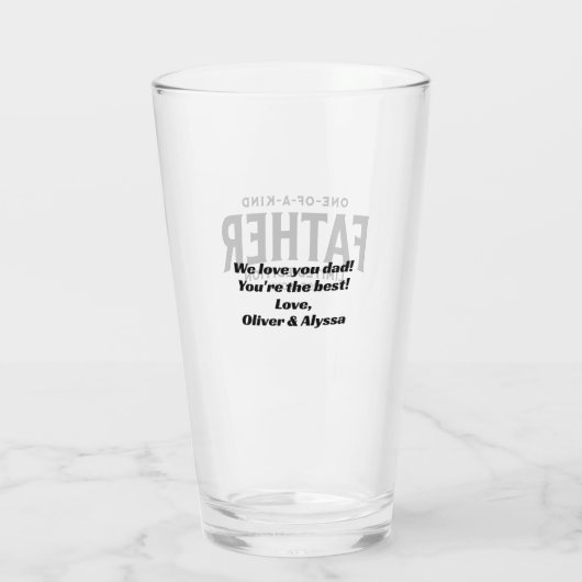 Modern Vaderdag cadeau voor papa Gepersonaliseerd Glas (Achterkant)