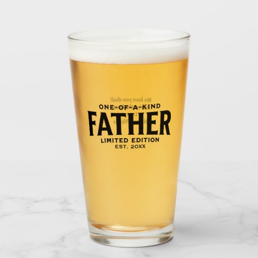 Modern Vaderdag cadeau voor papa Gepersonaliseerd Glas (Voorkant gevuld)