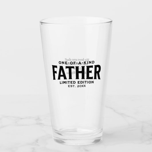 Modern Vaderdag cadeau voor papa Gepersonaliseerd Glas (Voorkant)