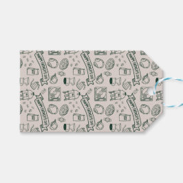Modern Vaderdag Doodle Patroon Millennial Vader Cadeaulabel