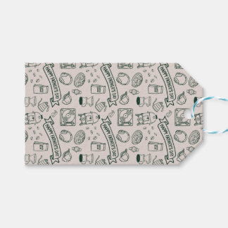 Modern Vaderdag Doodle Patroon Millennial Vader Cadeaulabel