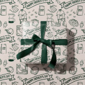 Modern Vaderdag Doodle Patroon Millennial Vader Cadeaupapier