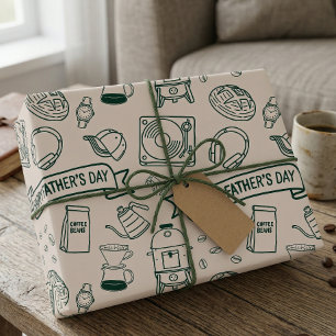 Modern Vaderdag Doodle Patroon Millennial Vader Cadeaupapier