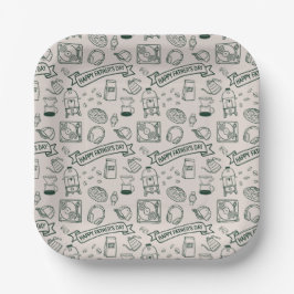 Modern Vaderdag Doodle Patroon Millennial Vader Papieren Bordje