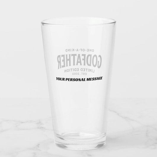 Modern Vaderdag Gift for Godfather Gepersonaliseer Glas (Achterkant)