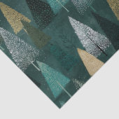 Modern Vakantie Groen & Goud Bomen Tissue Papier (Detail)