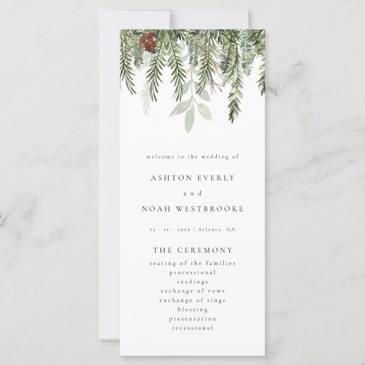 Modern vakantie huwelijksceremonie programma (Voorkant)