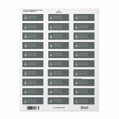 Modern vakantie monogram retour adres label (Full Sheet)