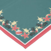 Modern Vakantie Rood Goud & Zilver Ornamenten Blau Tafelkleed (Gekanteld)