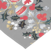 Modern Vakantie Rood Zilver & Goud Ornamenten Korte Tafelloper (Hoek)