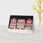 Modern  vakantiedorp wenskaart kaart (Gele Bloem)