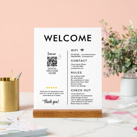 Modern vakantiehuis Welkom Acryl Bord (Huwelijk)