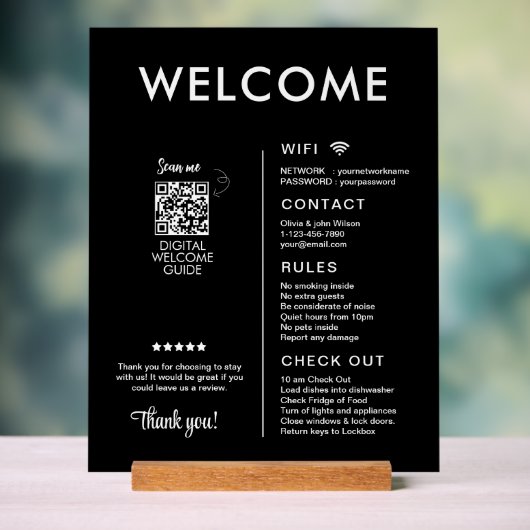 Modern vakantiehuis Welkom Acryl Bord (Neutraal)