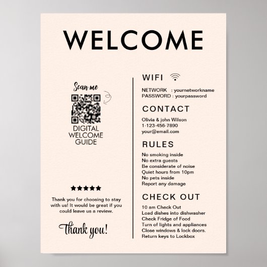 Modern vakantiehuis Welkom Poster (Voorkant)