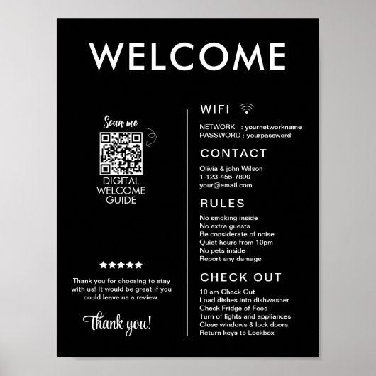 Modern vakantiehuis Welkom Poster (Voorkant)