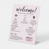 Modern vakantiehuis Welkom Reclamebord Met Voetstuk (Voorkant)