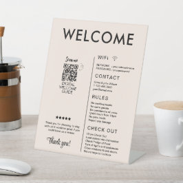 Modern vakantiehuis Welkom Reclamebord Met Voetstuk