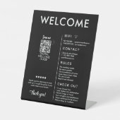 Modern vakantiehuis Welkom Reclamebord Met Voetstuk (Voorkant)