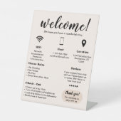 Modern vakantiehuis Welkom Reclamebord Met Voetstuk (Voorkant)