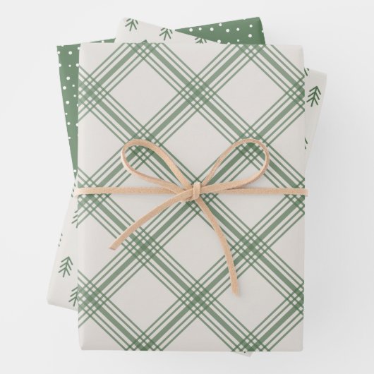 Modern vakantiepapier - groen inpakpapier vel (In situ)