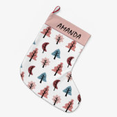 Modern Vakantiepatroon - Cookie Cutter Name Grote Kerstsok (Voorkant (Hangend))