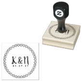 Modern Valentijns Initieel Logo Trouwstempel Rubberstempel (Gestempeld)