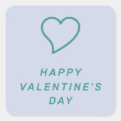Modern Valentijnsdag Heart Icon Sticker - Blauw (Voorkant)