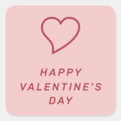 Modern Valentijnsdag Heart Icon Sticker - Roze (Voorkant)
