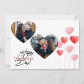 Modern Valentijnsdag Paar liefde Hart Foto Chic Feestdagenkaart (Voorkant)