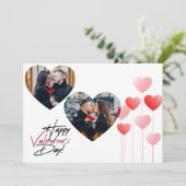 Modern Valentijnsdag Paar liefde Hart Foto Chic Feestdagenkaart (Staand voorkant)