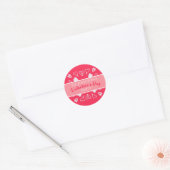 Modern Valentijnsdag Party Roze Ronde Sticker (Envelop)