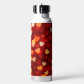 Modern Valentijnsdag Romantisch Hartpatroon Waterfles (Links)