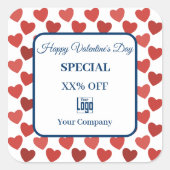 Modern Valentijnsdag speciaal blauw marketingartik Vierkante Sticker (Voorkant)