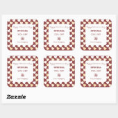 Modern Valentijnsdag Special Bourgondië Wit Vierkante Sticker (Vel)