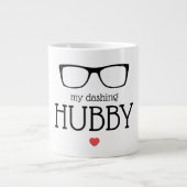 Modern Valentijnse bril Mijn Dashing Hubby Hart Grote Koffiekop (Voorkant)
