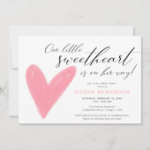 Modern Valentijnse roze wit meisje baby shower Kaart (Voorkant)